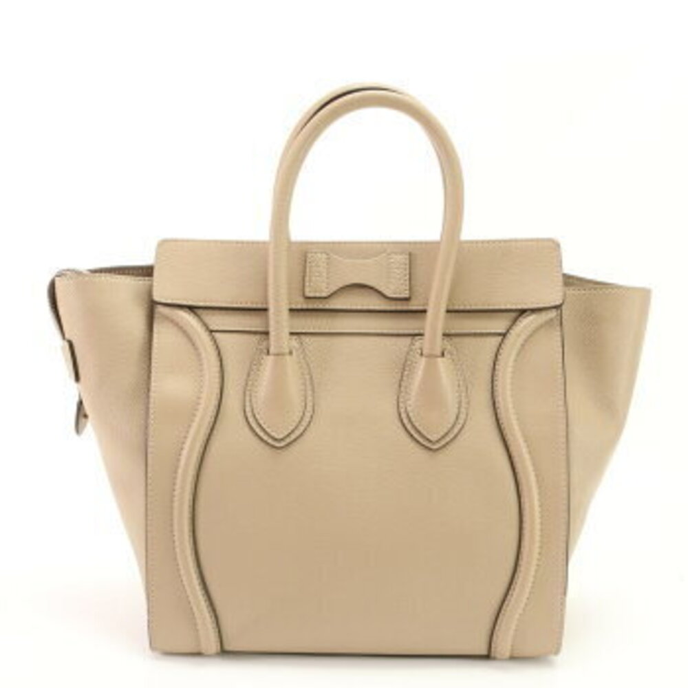Celine Beige Luggage Handbag Leather Tote Shopper Tan - Picture 5 of 14